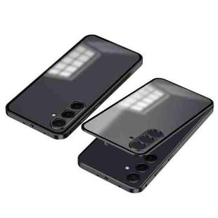 For Samsung Galaxy S24 FE 5G Snap Buckle Metal Frame Frosted Phone Case(Black)