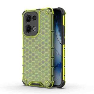 For OPPO Reno13 5G Global Honeycomb Shockproof Phone Case(Green)