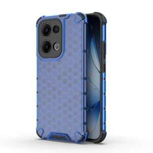 For OPPO Reno13 5G Global Honeycomb Shockproof Phone Case(Blue)