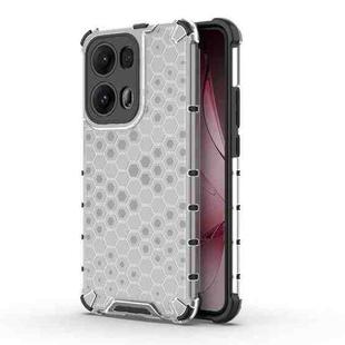 For OPPO Reno13 Pro 5G Global Honeycomb Shockproof Phone Case(White)