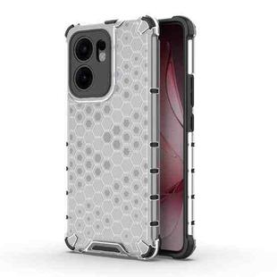 For OPPO Reno13 F 5G Global Honeycomb Shockproof Phone Case(White)