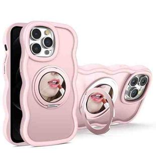 For iPhone 12 Pro Mirror Holder MagSafe Phone Case(Pink)