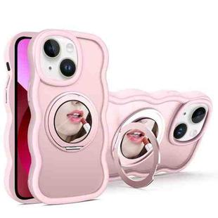 For iPhone 13 Mirror Holder MagSafe Phone Case(Pink)