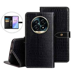 For Realme 13 Pro+ 5G idewei Crocodile Texture Leather Phone Case(Black)