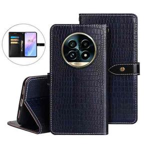 For Realme 13 Pro+ 5G idewei Crocodile Texture Leather Phone Case(Dark Blue)