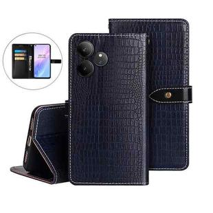 For Realme GT 6 5G Taiwan, China idewei Crocodile Texture Leather Phone Case(Dark Blue)