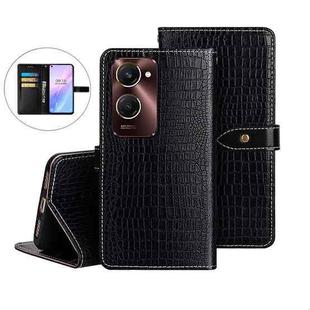 For vivo Y28s 5G idewei Crocodile Texture Leather Phone Case(Black)