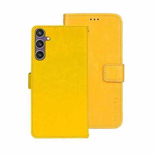 For Samsung Galaxy S24 FE 5G idewei Crazy Horse Texture Leather Phone Case(Yellow)