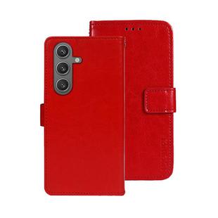 For Samsung Galaxy S25 5G idewei Crazy Horse Texture Leather Phone Case(Red)