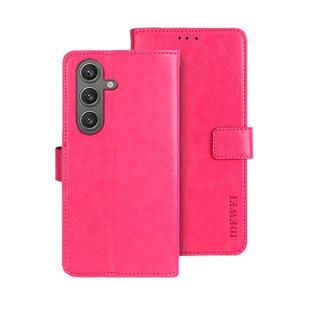 For Samsung Galaxy S25 5G idewei Crazy Horse Texture Leather Phone Case(Rose Red)