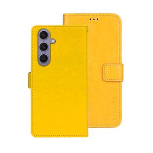 For Samsung Galaxy S25+ 5G idewei Crazy Horse Texture Leather Phone Case(Yellow)