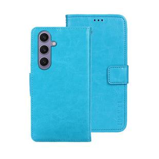 For Samsung Galaxy S25+ 5G idewei Crazy Horse Texture Leather Phone Case(Sky Blue)