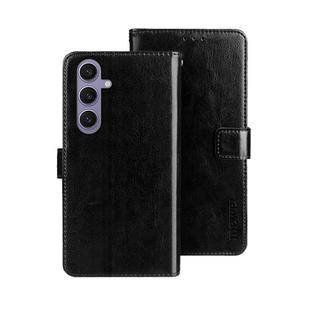 For Samsung Galaxy S25+ 5G idewei Crazy Horse Texture Leather Phone Case(Black)