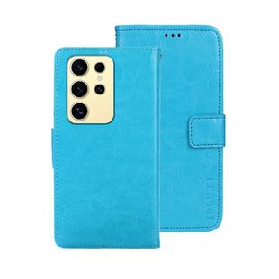 For Samsung Galaxy S25 Ultra 5G idewei Crazy Horse Texture Leather Phone Case(Sky Blue)