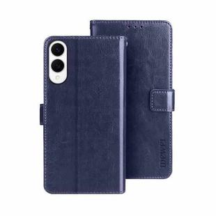 For Samsung Galaxy S25 Edge 5G idewei Crazy Horse Texture Leather Phone Case(Blue)