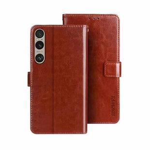 For Sony Xperia 1 VI idewei Crazy Horse Texture Leather Phone Case(Brown)