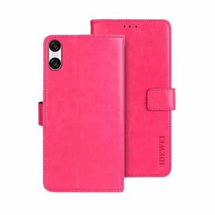 For Sony Xperia 10 VI idewei Crazy Horse Texture Leather Phone Case(Rose Red)