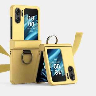 For OPPO Find N2 Flip Ultra-thin Skin Feel Ring Phone Case with Hinge(Yellow)