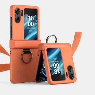 For OPPO Find N2 Flip Ultra-thin Skin Feel Ring Phone Case with Hinge(Orange)