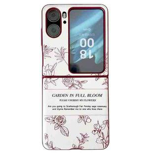 For OPPO Find N2 Flip Sketch Flower Pattern Phone Case(Rose)