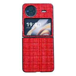 For vivo X Flip Plaid Fabric PC Protective Phone Case(Red)