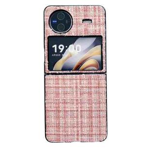 For vivo X Flip Plaid Fabric PC Protective Phone Case(Pink)