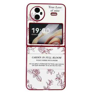 For vivo X Flip Sketch Flower Pattern Phone Case(Rose)