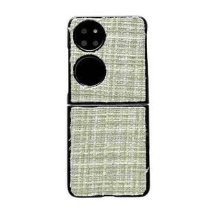 For Huawei P50 Pocket Plaid Fabric PC Protective Phone Case(Green)