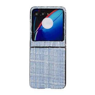 For Motorola Razr 40 Ultra Plaid Fabric PC Protective Phone Case(Blue)