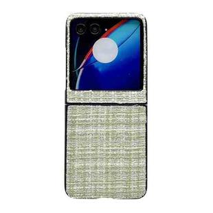 For Motorola Razr 40 Ultra Plaid Fabric PC Protective Phone Case(Green)