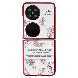 For Huawei P50 Pocket Sketch Flower Pattern Phone Case(Rose)