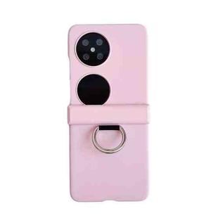 For Huawei P50 Pocket / Pocket 2 Ultra-thin Skin Feel Ring Phone Case with Hinge(Pink)