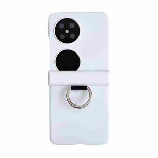 For Huawei P50 Pocket / Pocket 2 Ultra-thin Skin Feel Ring Phone Case with Hinge(White)