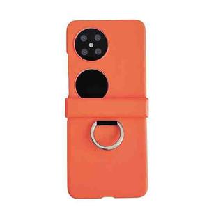 For Huawei P50 Pocket / Pocket 2 Ultra-thin Skin Feel Ring Phone Case with Hinge(Orange)