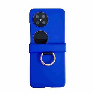 For Huawei P50 Pocket / Pocket 2 Ultra-thin Skin Feel Ring Phone Case with Hinge(Klein Blue)