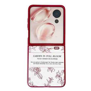 For Honor Magic V Flip Sketch Flower Pattern Phone Case(Rose)