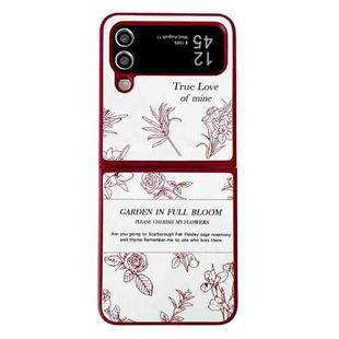 For Samsung Galaxy Z Flip4 Sketch Flower Pattern Phone Case(Rose)