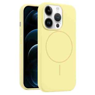 For iPhone 12 Pro Max Liquid Silicone MagSafe Phone Case(Yellow)