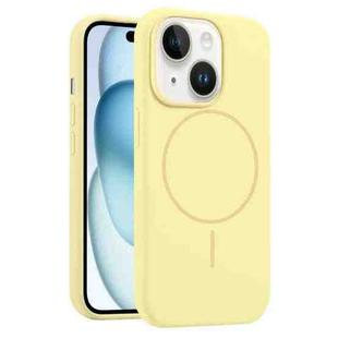 For iPhone 15 Liquid Silicone MagSafe Phone Case(Yellow)