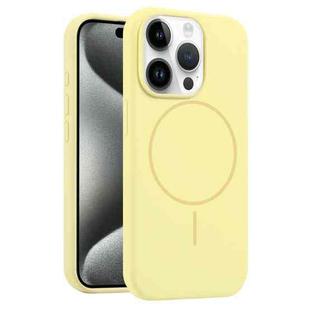 For iPhone 15 Pro Liquid Silicone MagSafe Phone Case(Yellow)