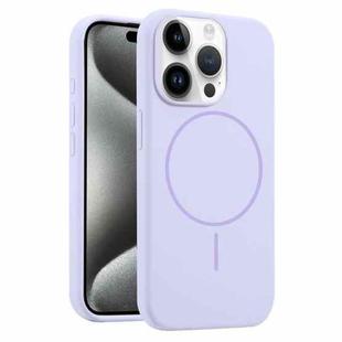 For iPhone 15 Pro Max Liquid Silicone MagSafe Phone Case(Lilac)