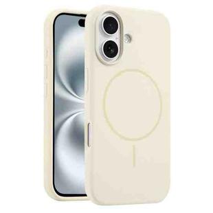 For iPhone 16 Plus Liquid Silicone MagSafe Phone Case(Cream Yellow)