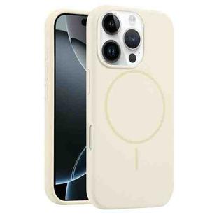 For iPhone 16 Pro Max Liquid Silicone MagSafe Phone Case(Cream Yellow)