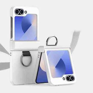 For Samsung Galaxy Z Flip5 5G Ultra-thin Skin Feel Ring Phone Case with Hinge(White)