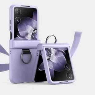 For Xiaomi Mix Flip Ultra-thin Skin Feel Ring Phone Case with Hinge(Purple)