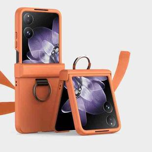 For Xiaomi Mix Flip Ultra-thin Skin Feel Ring Phone Case with Hinge(Orange)