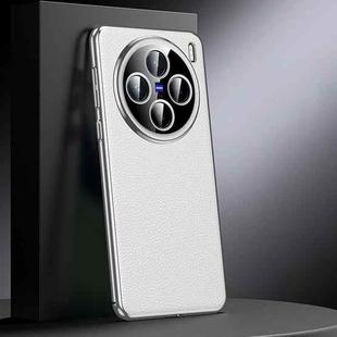 For vivo X200 Genuine Leather PC Phone Case(White)