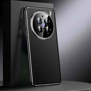 For vivo X200 Pro Genuine Leather PC Phone Case(Black)