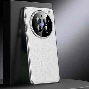 For vivo X200 Pro Genuine Leather PC Phone Case(White)