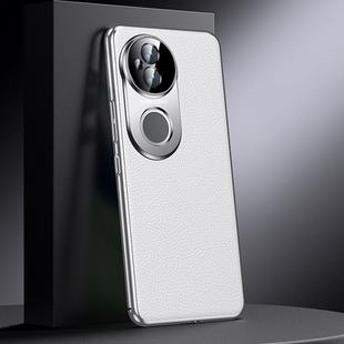 For vivo S20 Genuine Leather PC Phone Case(White)